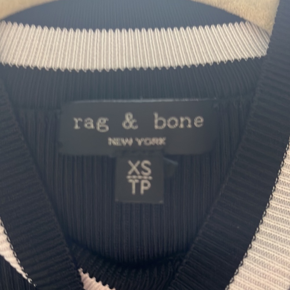 Rag & Bone Women's Black and White Priya Crewneck Knit-Tank - Picture 4 of 5